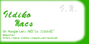 ildiko macs business card